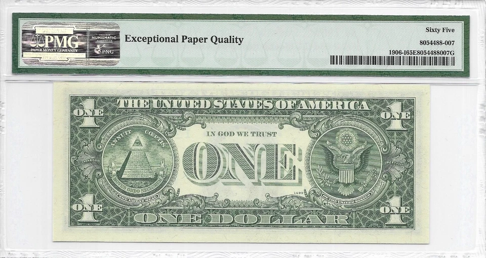 1969C $1 MINNEAPOLIS FRN. PMG GEM Uncirculated 65 EPQ Banknote. - Image 2 of 2