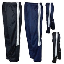 Mens Silky Jog Bottoms Stripy Joggers Lounge Gym Sports Tracksuit Pants Trousers