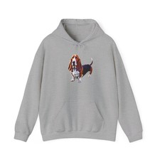 Basset Hound Unisex 50/50 Hooded Sweatshirt