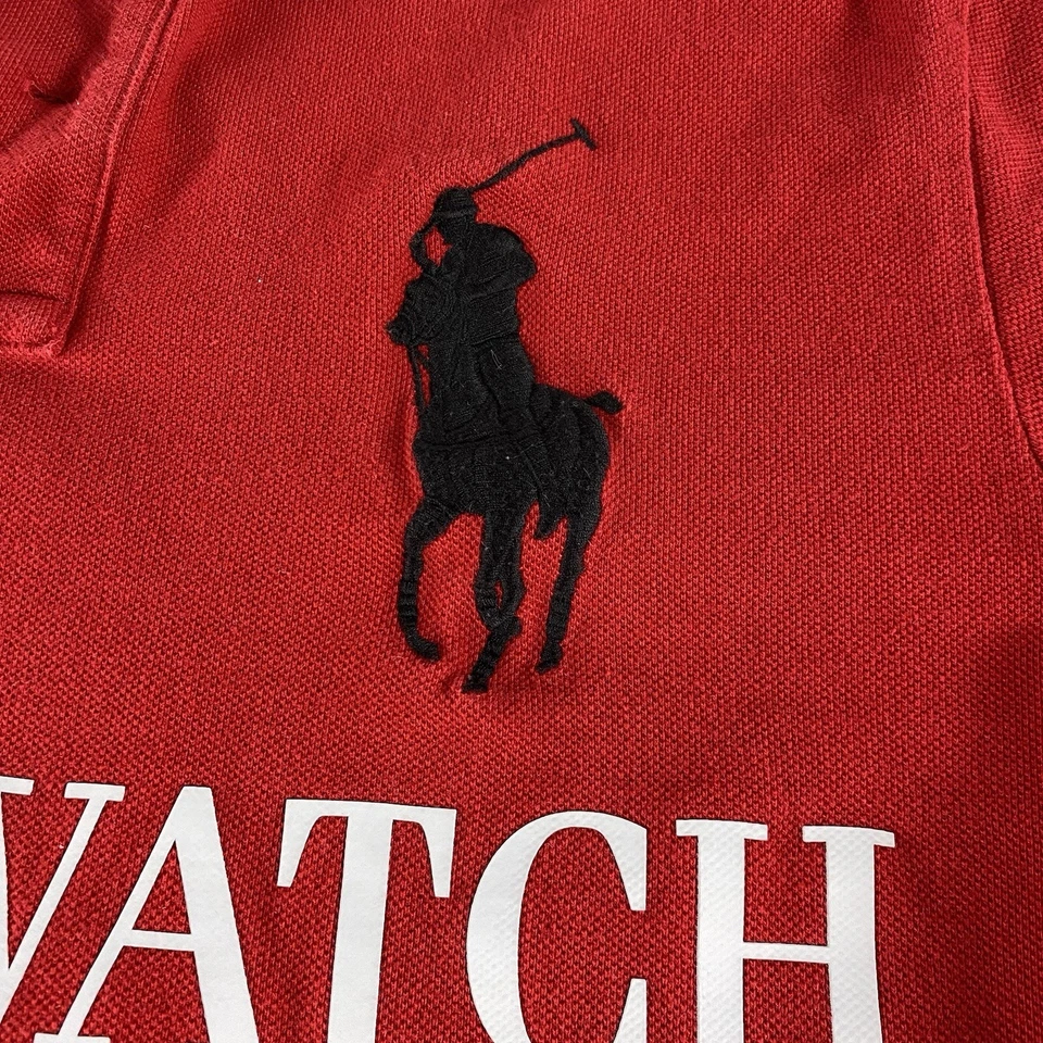 Ralph Lauren Blackwatch Polo Team Hombre Mediano Rojo Big Pony Rugby #2 Ajuste Personalizado Foto 4 de 4