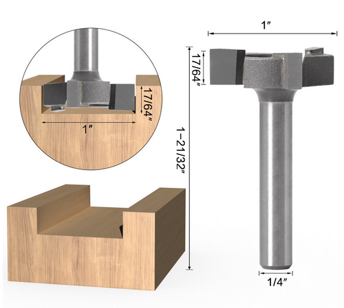 1/4" Shank CNC Spoilboard Surfacing Bottom Tipped Router Cutter Bit Woodworking - Picture 6 of 7