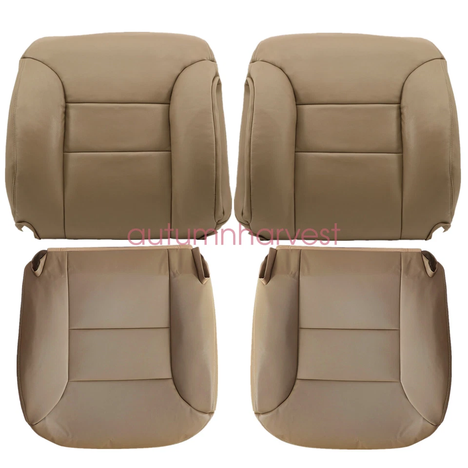 For 1995-1999 Chevy Suburban Silverado Tahoe Front Bottom Top Seat Cover Tan - Image 3 of 4