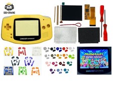 Nintendo Game Boy Advance GBA Backlight V2 IPS LCD Kit Shell YELLOW PRE-CUT