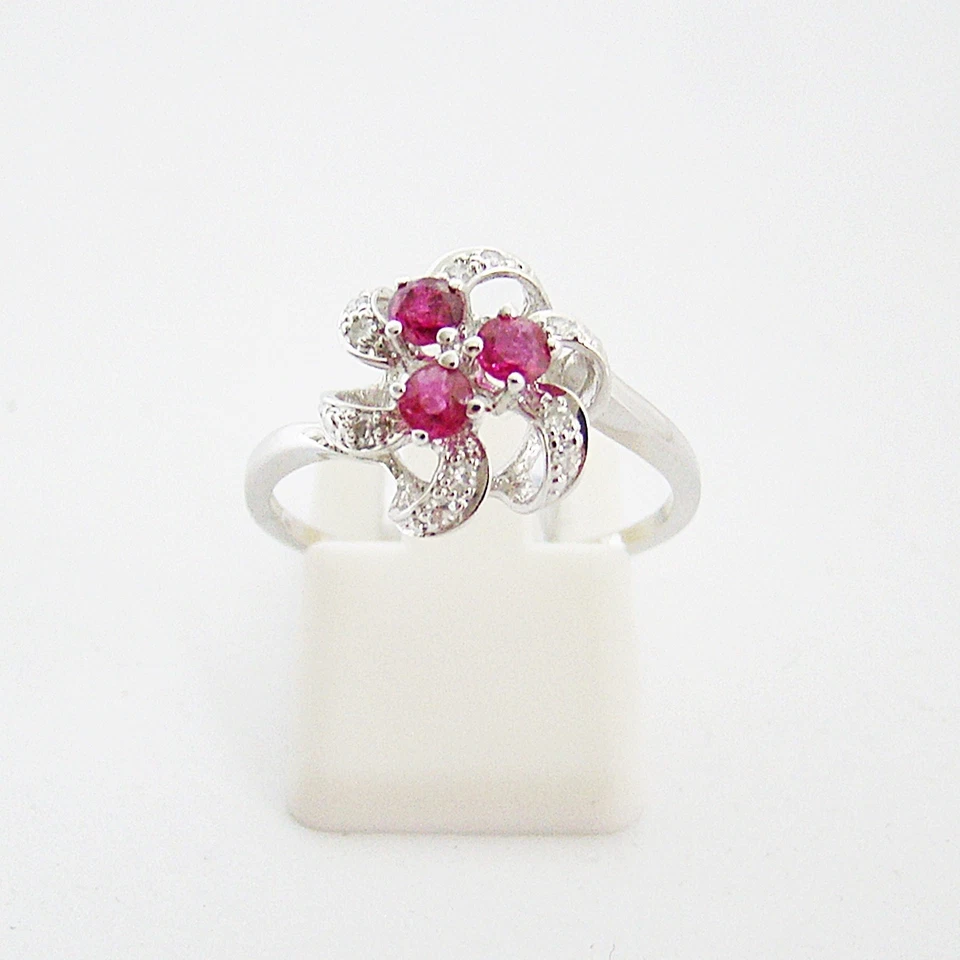 Ring Gold 585er Rubin Brillanten Goldringe 14 kt Diamant Goldschmuck Edelsteine - Bild 1 von 3