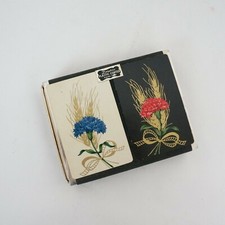 Vintage Duratone Plastic Coated Playing Cards Floral Print Two Sets COMPLETE