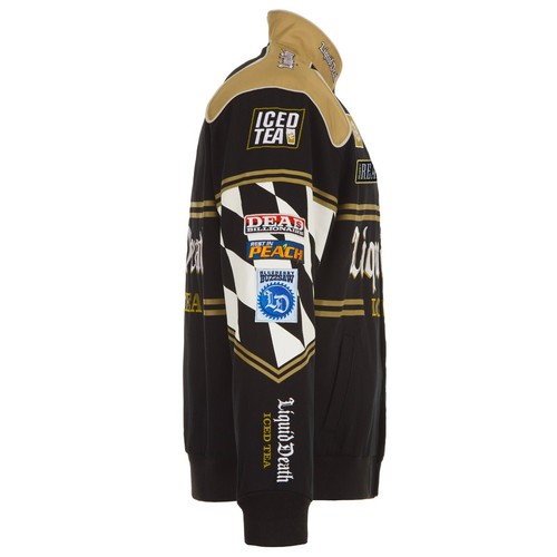 Chaqueta a presión completa Nascar 66 Liquid Death Iced Tea JH Design 2025 de sarga de algodón negra - Imagen 4 de 7