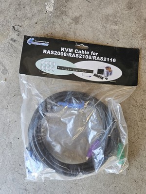 10ft 3 in 1 KVM Cable, Super VGA M/F + PS/2 Keyboard & Mouse (Black Color)