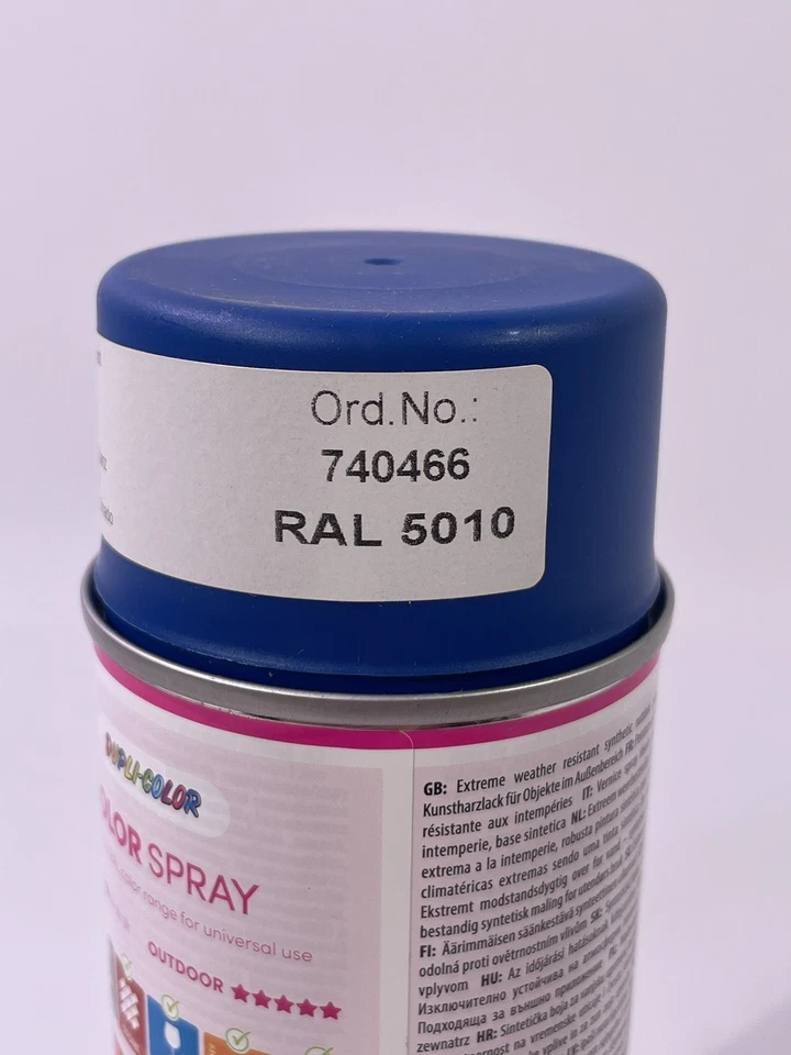 DUPLI-COLOR 740466 COLOR SPRAY RAL 5010 BLAU SEIDENMATT 400ml LACK SPRÜH FARBE - Bild 2 von 4