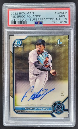 2022 Bowman Federico Polanco Chrome Prospect Auto SuperFractor 1/1 PSA 9 LF2