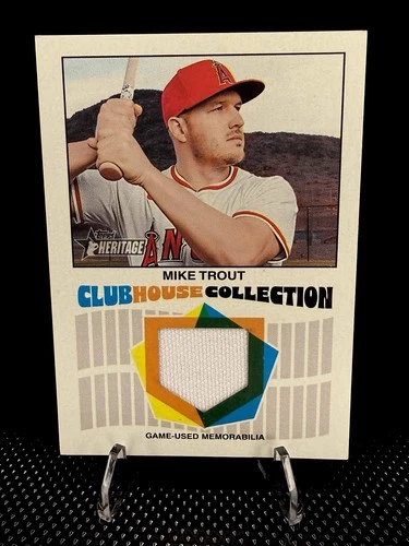 2026 Topps Heritage Mike Trout Clubhouse Game Used Relic #CCR-MT Bonus Cards!
