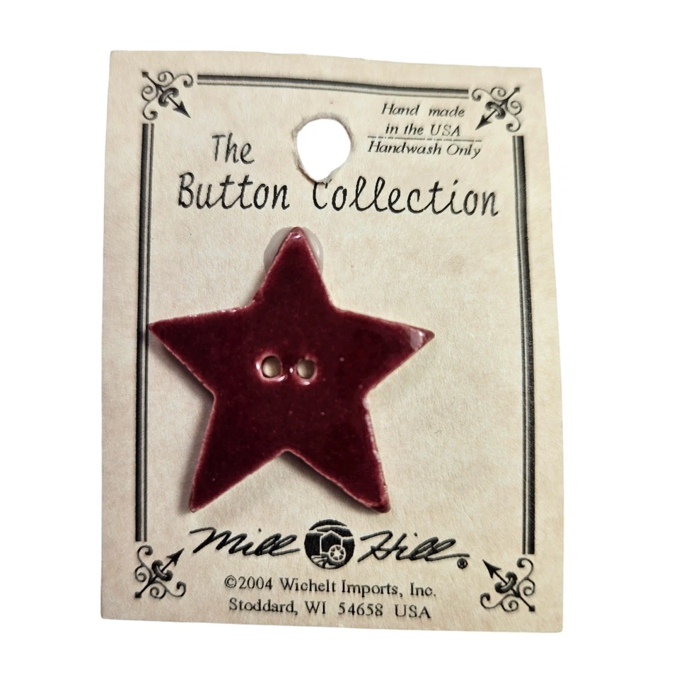 Mill Hill Americana Patriotic Ceramic Buttons Lot of 7 Variety Stitching New - Image 4 of 4