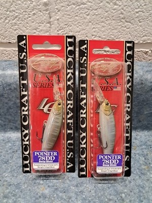 2 LUCKY CRAFT Pointer 78DD OGs 3/8oz 78mm Luckycraft Suspending Jerkbait Rare!