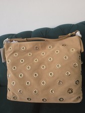 Ted Baker Medina Camel Suede Shoulder Bag Eyelet Detail Magnetic Dust Bag