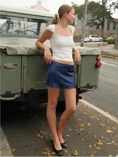 Brandy Melville Navy Satin Mini Skirt