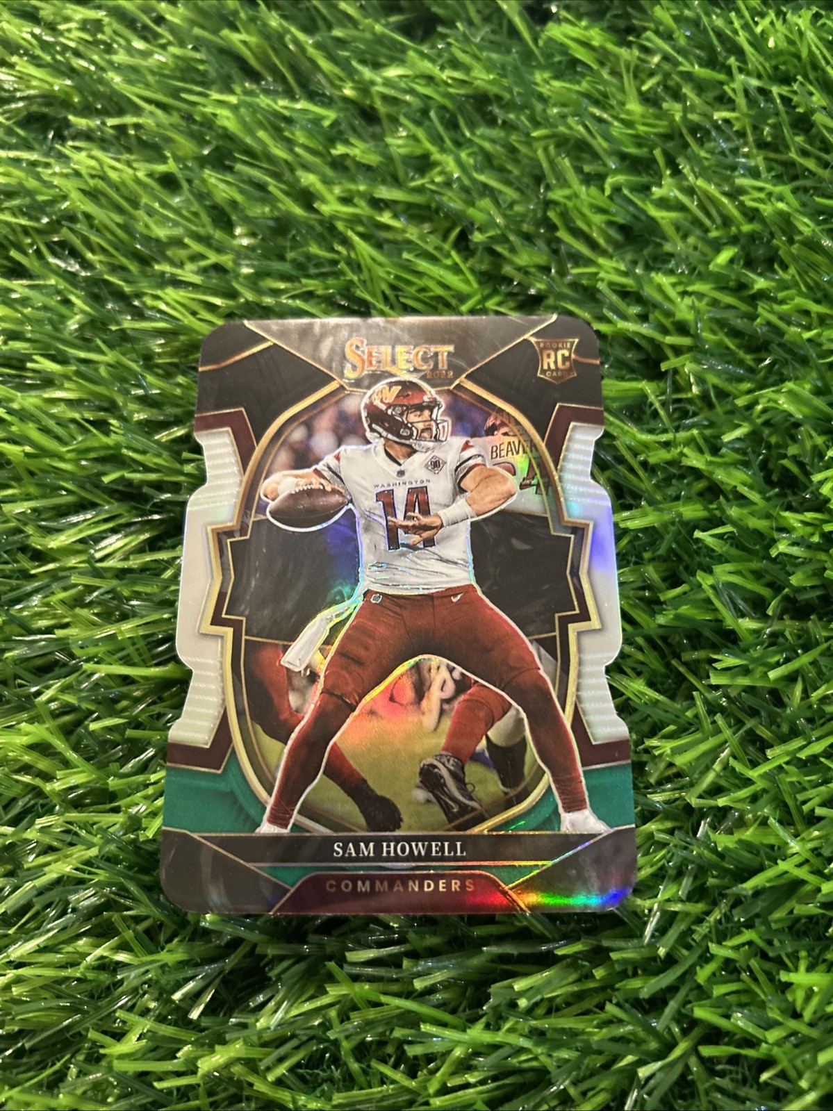 2022 Panini Select #76 Sam Howell Black and Green Prizm Die Cut F44