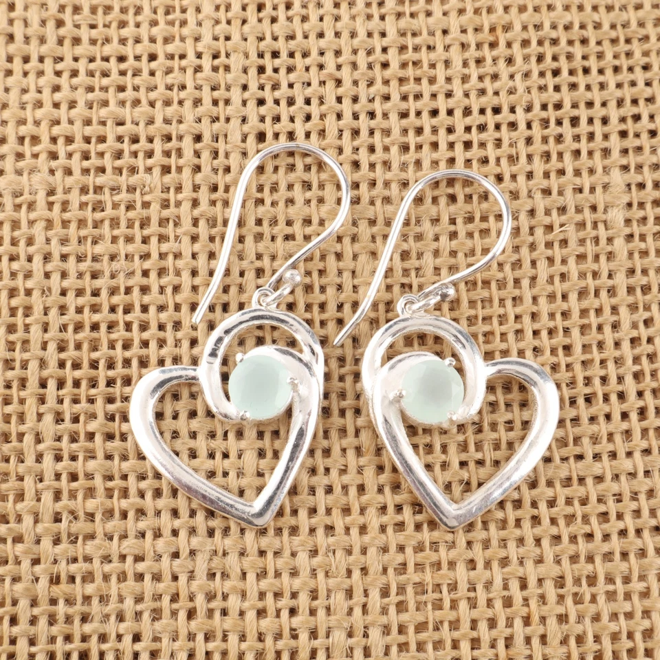 Orecchini gioielli fatti a mano in argento sterling 925 con pietre preziose c... - Immagine 3 di 4