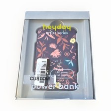 Heyday Artist Series Power Bank 5000mAh LED Display USB-C USB-A Floral Design