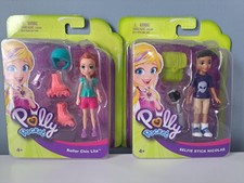 POLLY POCKET - 2018 Selfie Stick Nicolas Boy Doll & Roller Chic Lila- 2 Figures
