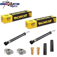 2X Monroe Gasdruck StossdÄMpfer + Staubschutz KIT + Domlager Hinten FÜR VAG