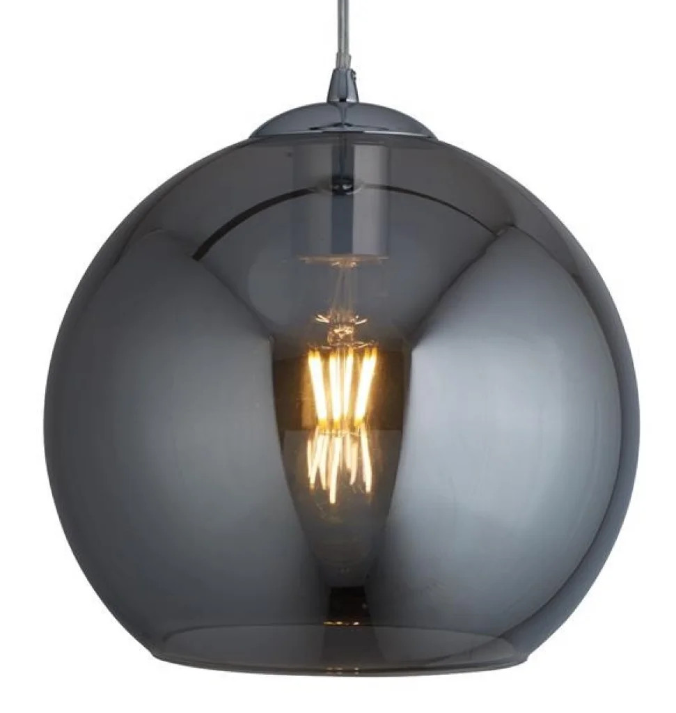 Ceiling Light Silver Balls Chrome Mirror Smoked Glass 300mm Searchlight 1632SM