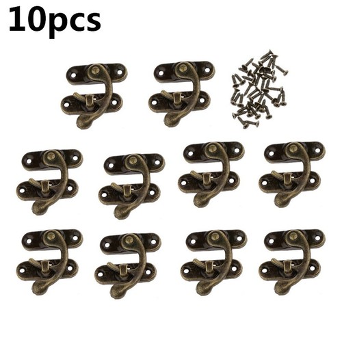 Locking Box Latch Lock Screw 10Set Right Hook Zinc Alloy - Picture 16 of 23