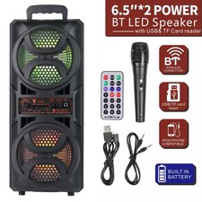 Portable Bluetooth Speaker Sub woofer Heavy Bass Sound System Party Remote