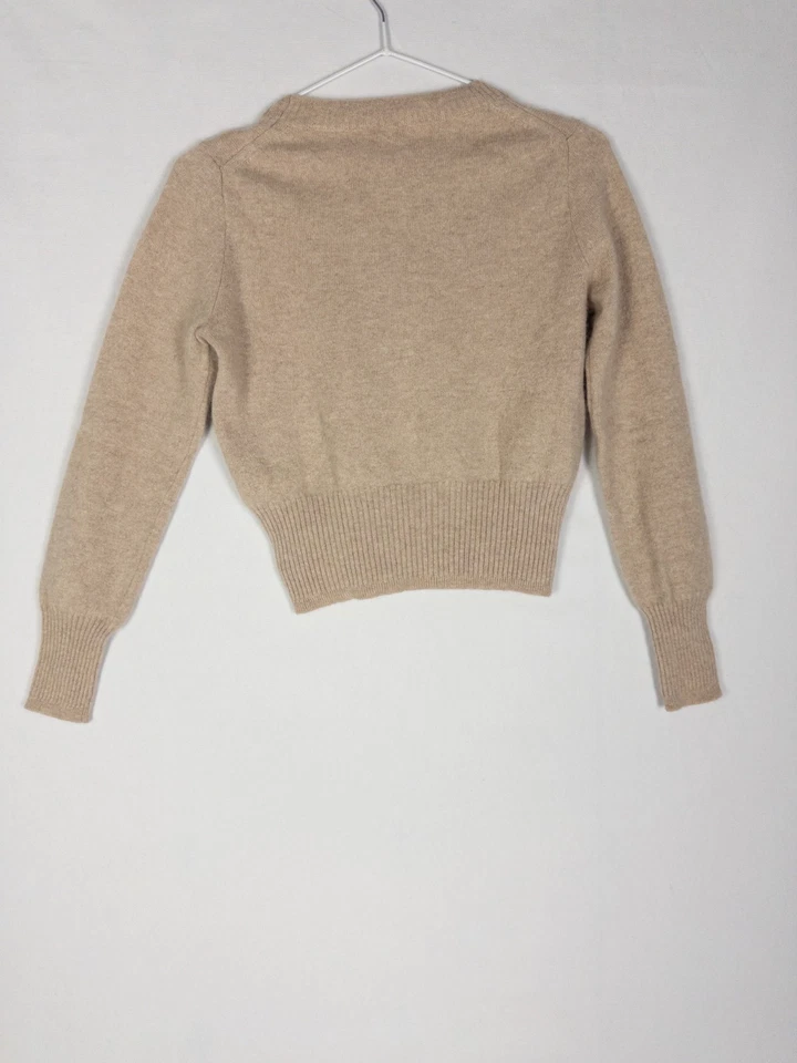 Suéter J Crew 100 % cachemir para mujer XS marrón jersey tejido liso Foto 3 de 4