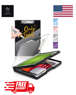 Clipboard with Storage,Heavy Duty Clip Boards 8.5x11 with 2 Storage Case,Clear