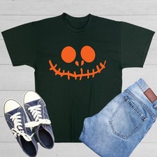 Stitched Pumpkin Emoticon Sarcastic Humor Graphic Novelty Funny T Shirt