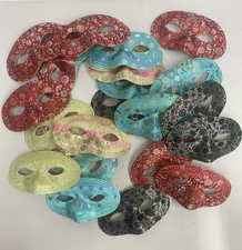 24 Vintage Paisley Asst 1960s Cloth Half Masks for Halloween or Crafts