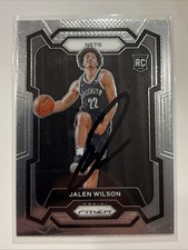 Signed On Card 2023-24 Panini Prizm Jalen Wilson Rookie RC #128 Brooklyn Nets. rookie card picture