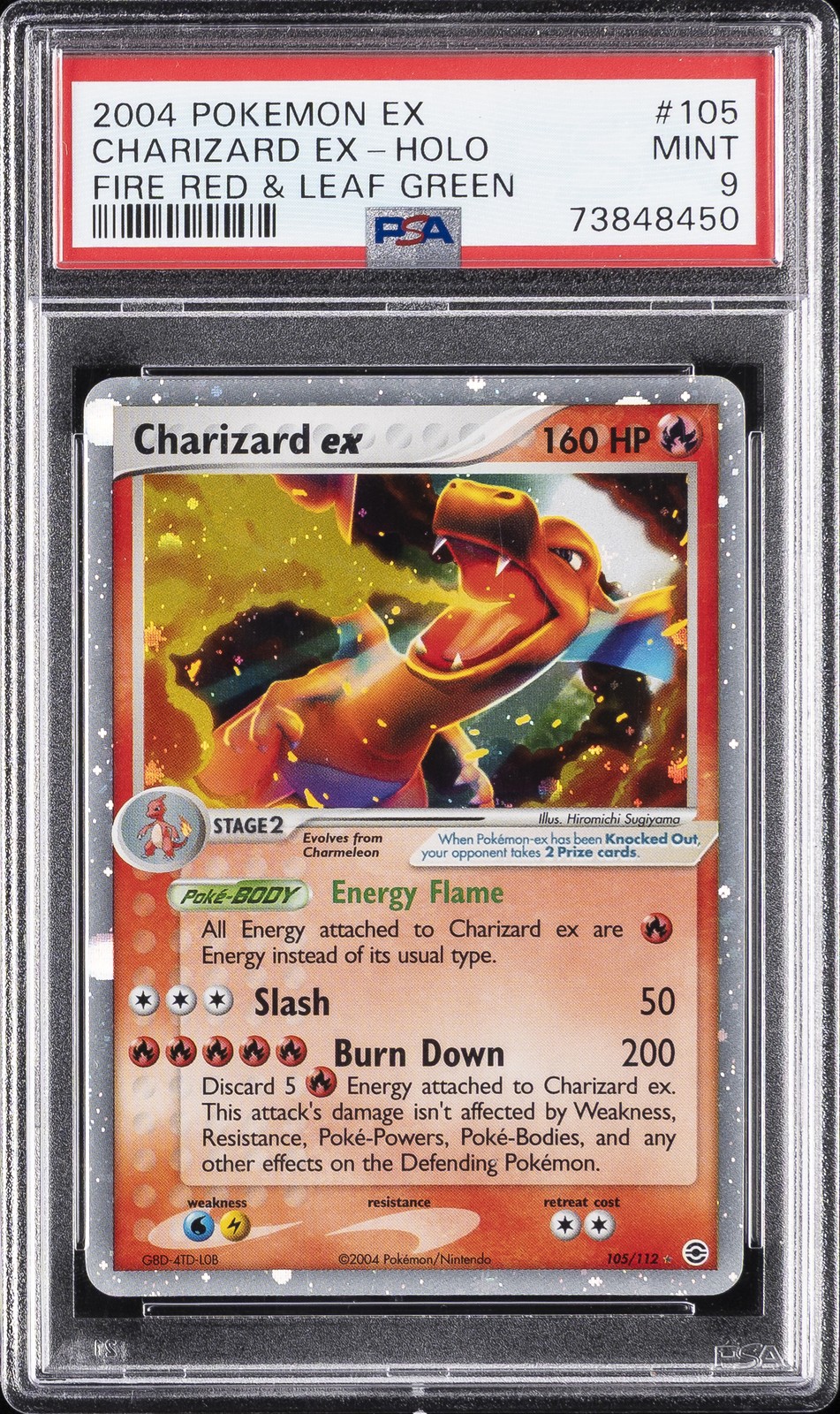 2004 POKEMON EX FIRE RED & LEAF GREEN #105 CHARIZARD EX-HOLO PSA 9