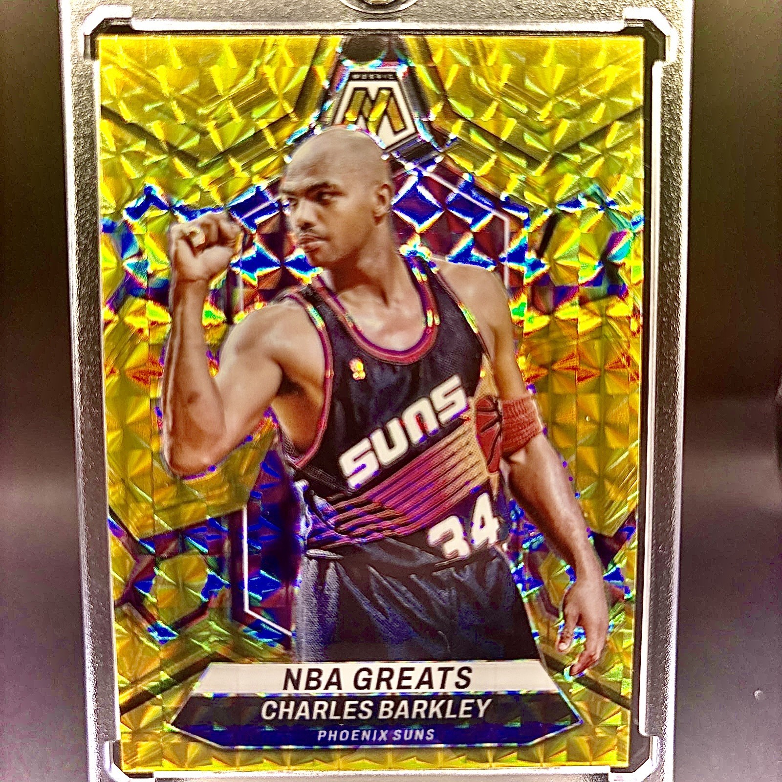 Rare! 2023-24 Panini Mosaic Charles Barkley NBA Greats Gold Prizm 1/10 #293 🔥🔥