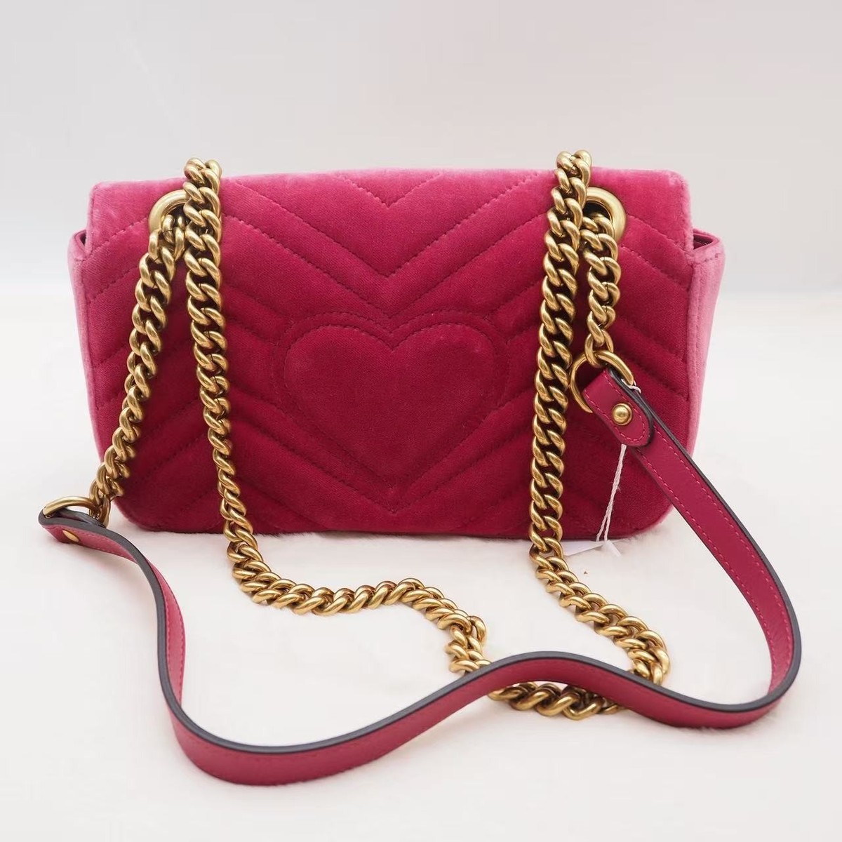 GUCCI GG Marmont Flap Bag Velvet Shoulder Crossbody Bag Velvet | eBay