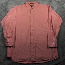 Chaps Ralph Lauren Dress Shirt Mens 17 34/35 Coral Pink Cotton Button Down
