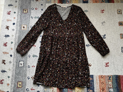 Hotel Deville, Tunika Kleid, Schwarz/Gelb/Weiß/Orange, Gr. S/M