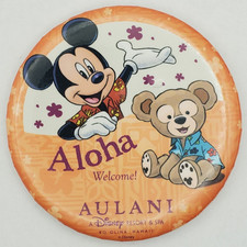 Disney Aulani Hawaii Resort Mickey Mouse w Duffy Bear Pinback Button