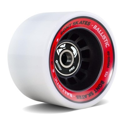 Bont Ballistic Roller Skate Wheels with Bearings, Indoor Pack of 8, White
