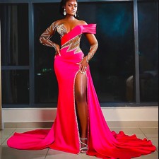 Mermaid Prom Dress Beaded Crystals Evening Formal Party Reception Birthday Gowns
