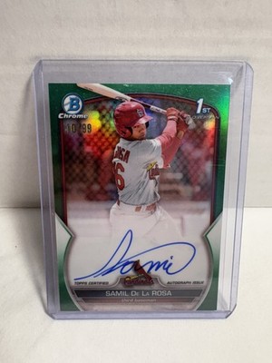 2023 BOWMAN DRAFT BASEBALL #CPASD SAMIL DE LA ROSA AUTO GREEN REFRACTOR /99