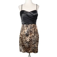 Vintage Y2K Speechless black and leopard satin mini party dress 9