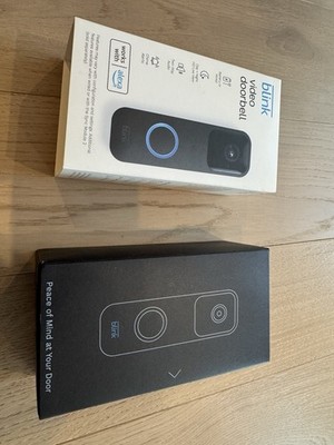 Blink Smart Wi-Fi Video Doorbell Wired/Battery 2 Way Audio with Alexa Black USED