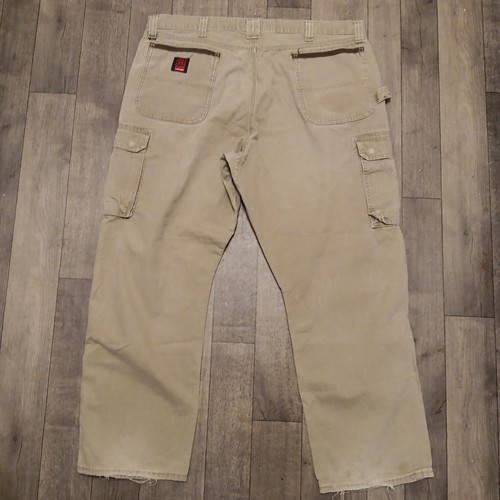 Wrangler Riggs Carpenter Pants Men's 42x32 Khaki Ripstop Straight Leg Workwear - Picture 6 of 10