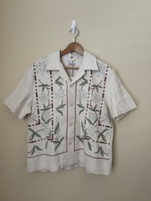 Bode New Gerber Border Button Up Shirt Ecru Multi Medium Large