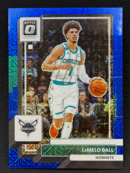 Lamelo Ball 2022-23 Panini Donruss Optic 12/24 Blue Mojo Hornets #150