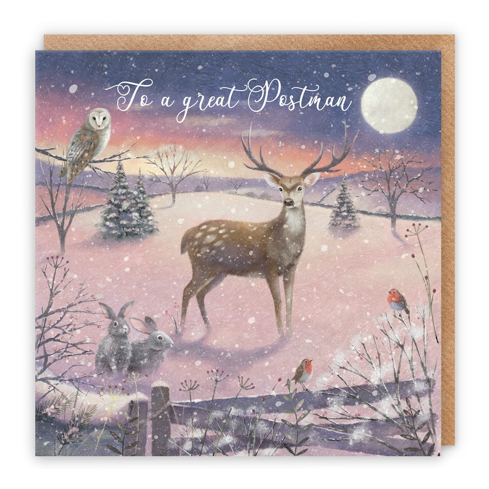 Postman Christmas Card 'The Stag' Milo's Gallery