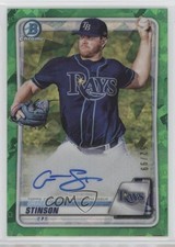 2020 Bowman Chrome Prospect Green Atomic Refractor 52/99 Graeme Stinson Auto 2f9
