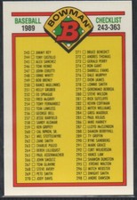 1989 Bowman Tiffany #483 Checklist 243-363 SP/6000 (Ken Griffey Jr./Sr. #259) #1