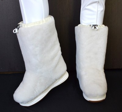 BOGNER LES ARCS DAMEN BOOTS FELL STIEFEL LAMM SHEARLING WEIß UVP 595   Gr 40 NEU
