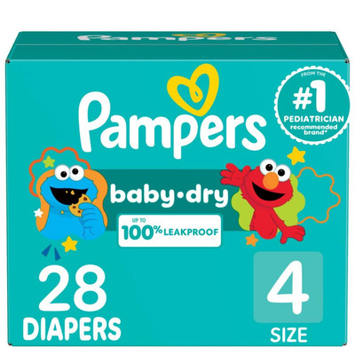 Pampers Baby Dry Size 4 Diapers with Wetness Indicator Leakproof Protection